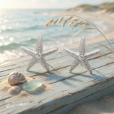 Stud Silver Starfish Seaside Sculpted Earrings