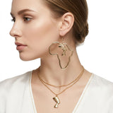 Gold Africa Nefertiti Charm Fish Hook Earrings