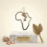 Gold Africa Nefertiti Charm Fish Hook Earrings