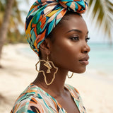 Gold Africa Nefertiti Charm Fish Hook Earrings