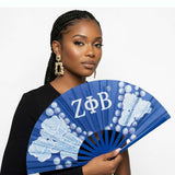 ZPB Sorority Large Floral Pearl Print Fabric Fan