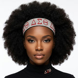 DST Clear Red Rhinestone Black Stretch Headband