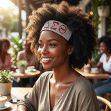 DST Clear Red Rhinestone Black Stretch Headband