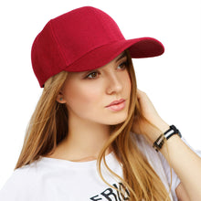 Cargar imagen en el visor de la galería, Hat Burgundy Canvas Baseball Cap for Women
