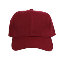 Cargar imagen en el visor de la galería, Hat Burgundy Canvas Baseball Cap for Women
