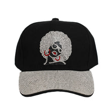 Cargar imagen en el visor de la galería, Hat Black Afro Rhinestone Baseball Cap for Women
