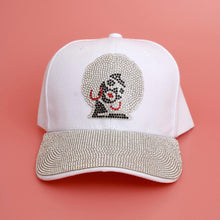 Cargar imagen en el visor de la galería, Hat White Afro Rhinestone Baseball Cap for Women
