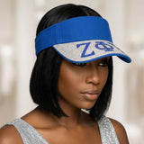 ZPB Blue Canvas Greek Rhinestone Brim Visor Hat