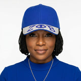 ZPB Blue Canvas Greek Brim Baseball Cap
