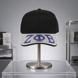 ZPB Black Canvas Greek Brim Baseball Cap