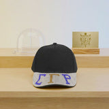 SGRHO Black Canvas Greek Brim Baseball Cap