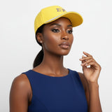 SGRHO Yellow Canvas Baseball Cap Rhinestone Brim
