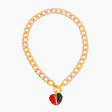 Load image into Gallery viewer, Half Red Green Heart Toggle Necklace
