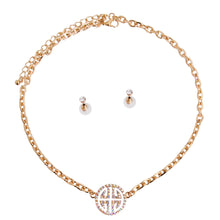 Load image into Gallery viewer, Gold Cable Chain Aurora Borealis Greek Necklace
