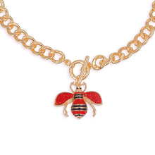 Cargar imagen en el visor de la galería, Red Red Bee Toggle Necklace
