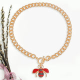 Red Red Bee Toggle Necklace