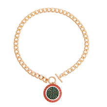 Load image into Gallery viewer, Red and Green Greek Toggle Chain
