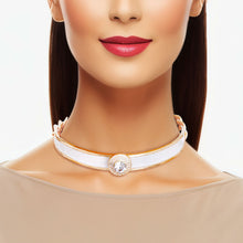 Load image into Gallery viewer, White Greek Medallion Choker- Heavy
