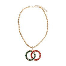 Load image into Gallery viewer, Rope Chain Royal Necklace - Red and Green
