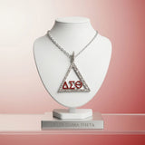 DST Delta Pyramid Greek Bling Pendant Necklace