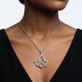 AKA Ivy Leaf Rhinestone Pendant Chain Necklace