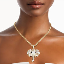 Load image into Gallery viewer, Pendant Gold Glam Pave Elephant Chain Necklace
