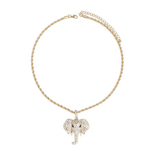 Load image into Gallery viewer, Pendant Gold Glam Pave Elephant Chain Necklace
