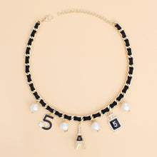 Load image into Gallery viewer, Chanelista No. 5 Eiffel Tower Charm Necklace
