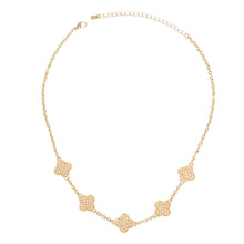 Cargar imagen en el visor de la galería, Necklace Gold Cream Pearl Quatrefoil Clovers

