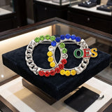 Order of the Eastern Star Circles Rhinestone Brooch