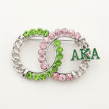 Alpha Kappa Alpha Circles Rhinestone Brooch