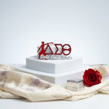 Delta Sigma Theta Red Fortitude Rhinestone Brooch