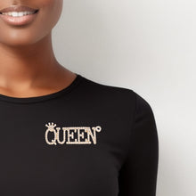 Load image into Gallery viewer, Gold Iced Queen Brooch
