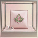 AKA Ivy Leaf Greek Rhinestone Brooch Lapel Pin