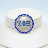 ZPB Circle Greek Rhinestone Brooch Lapel Pin