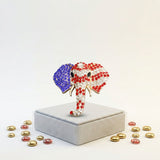 USA Patriotic Gold Elephant Head Brooch Pin