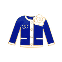 Load image into Gallery viewer, Brooch Blue Gold Camellia Sweater Pin for Women
