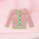 AKA Pink Green Brooch Camellia Sweater Pin
