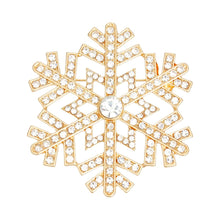Cargar imagen en el visor de la galería, Brooch Radiating Snowflake Gold Pin for Women
