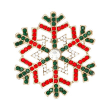 Cargar imagen en el visor de la galería, Brooch Radiating Snowflake Red Green Pin for Women
