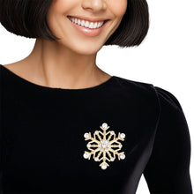 Cargar imagen en el visor de la galería, Brooch Stellar Snowflake Gold Pin for Women
