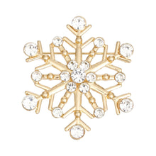 Cargar imagen en el visor de la galería, Brooch Stellar Snowflake Gold Pin for Women
