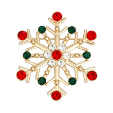 Cargar imagen en el visor de la galería, Brooch Stellar Snowflake Red Green Pin for Women
