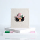 AKA Woman with Pink and Green Hat Brooch