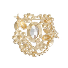 Cargar imagen en el visor de la galería, Brooch Gold Multicolor Glass Crystal Bee Flower
