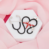 Brooch Black Nurse Medical Stethoscope Pin