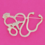 Brooch Red Nurse Medical Stethoscope Pin