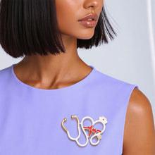 Load image into Gallery viewer, Brooch White Nurse Medical Stethoscope Pin
