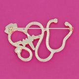 Brooch White Nurse Medical Stethoscope Pin