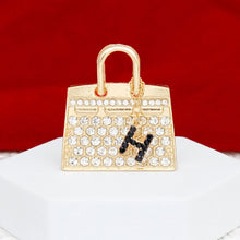 Cargar imagen en el visor de la galería, Brooch Gold Mini Iconic Handbag Parisian Pin
